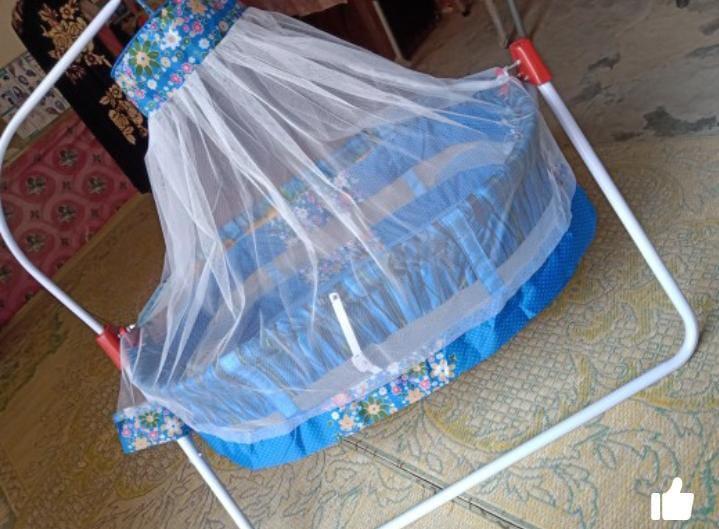 Pink Metal Kid's Swing with Mosquito Net