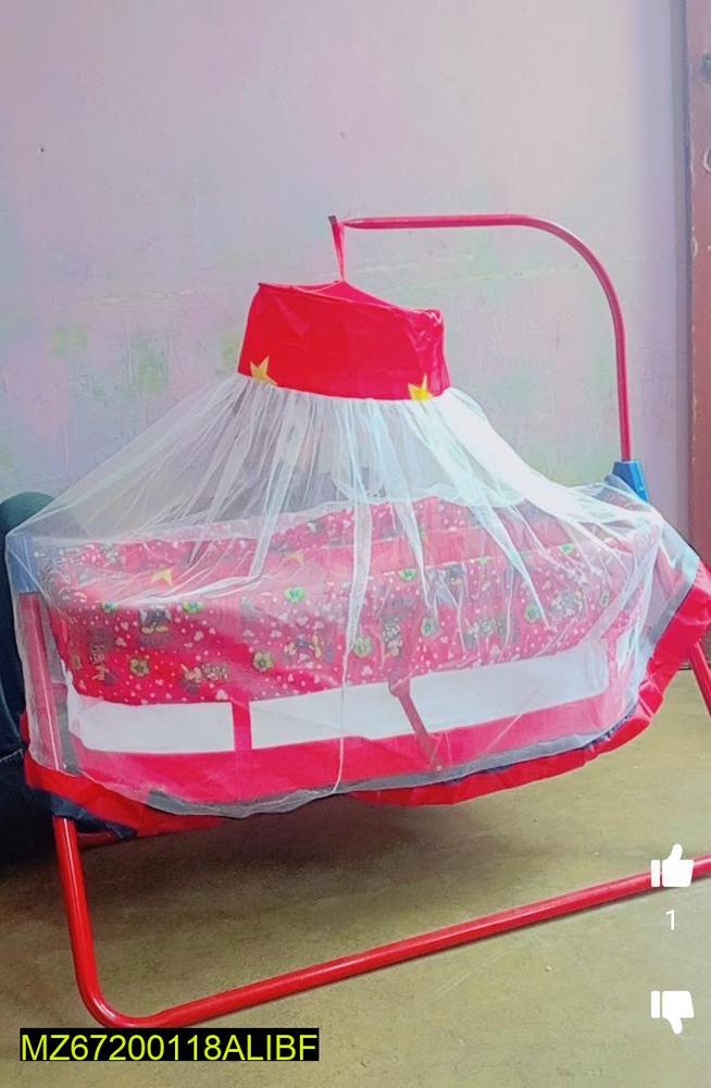 Pink Metal Kid's Swing with Mosquito Net