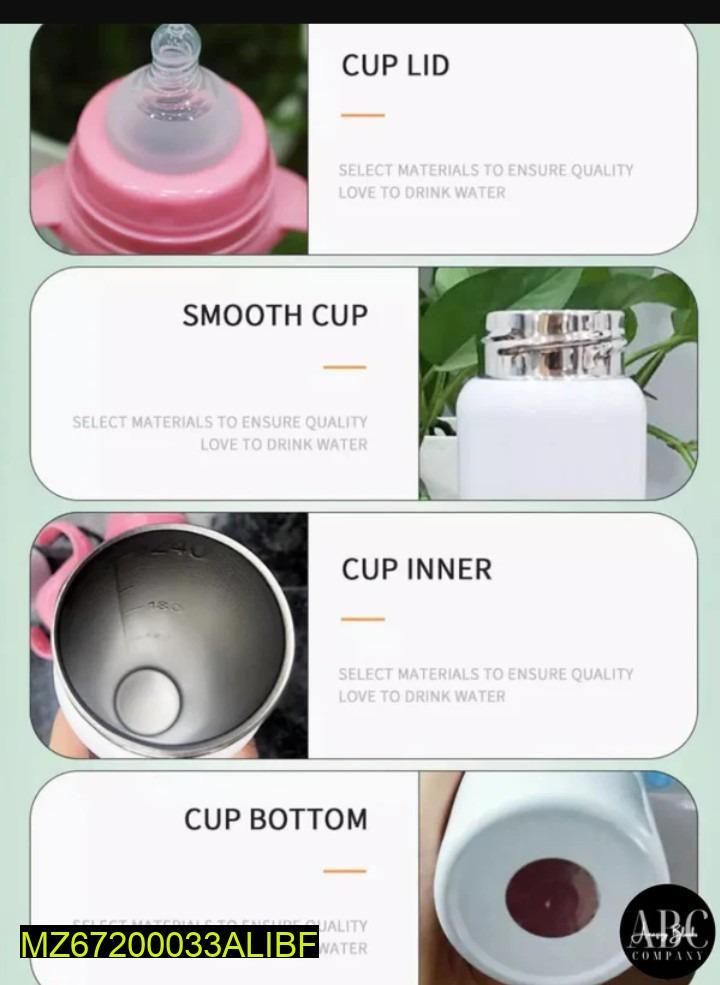 Newborn Baby Feeder White Pink Steel Spill-Free
