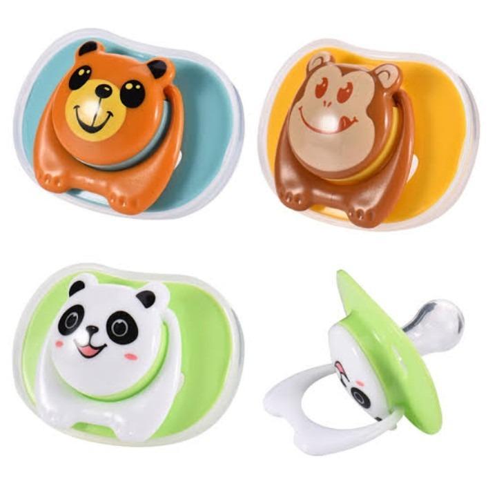 Animal-shaped Pacifiers for Babies, Soft Plastic, Bear Cat Design, Safe & Durable