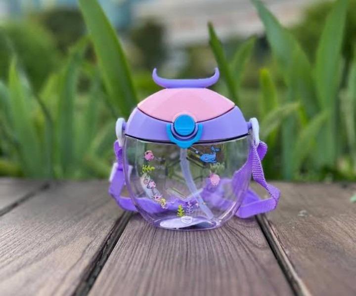 Kids Water Shower Sipper Purple Clear Design
