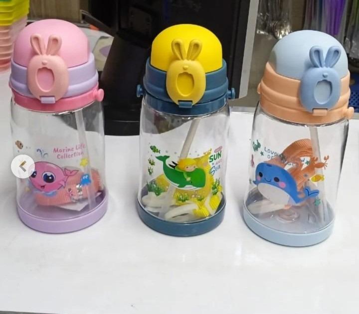 Kids Rabbit Sipper Bottles Leak Proof Plastic Travel