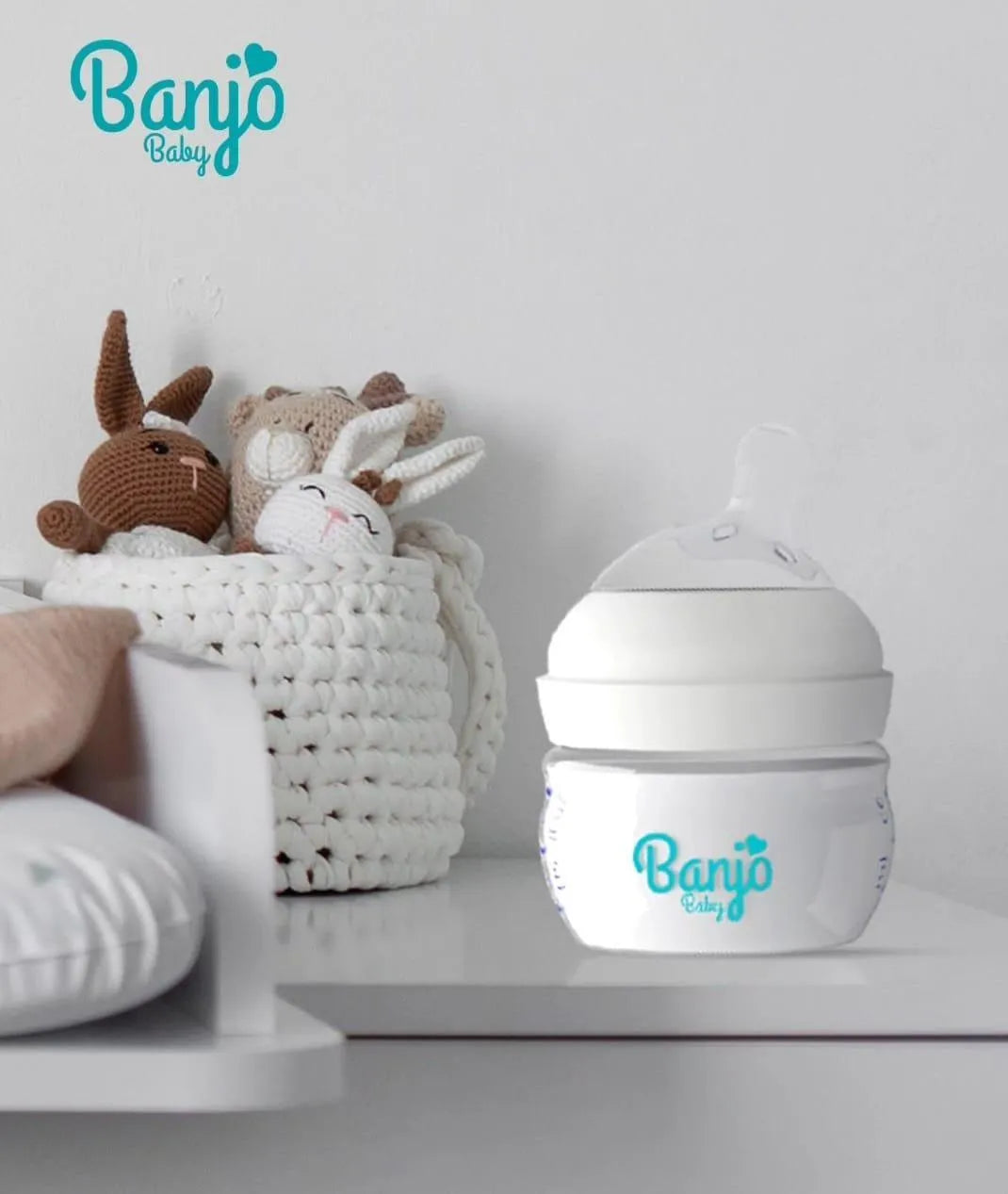 Banjo Baby Bottle White BPA-Free Natural Nipple