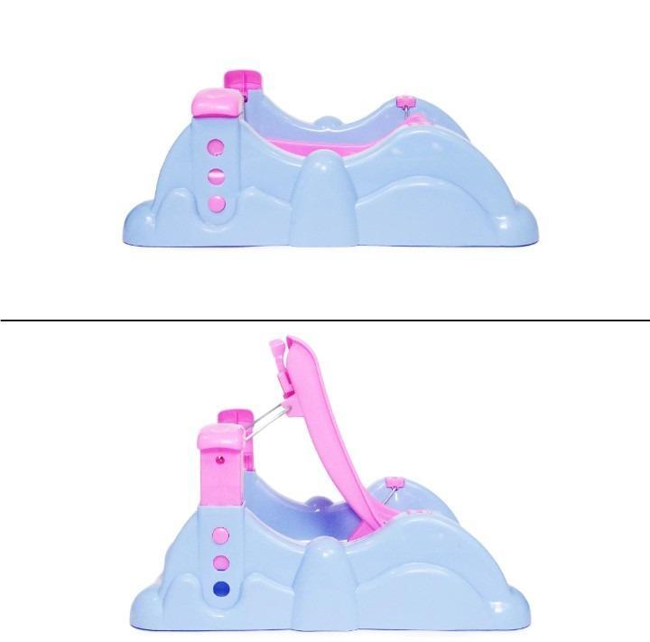 Baby Carry Cot Blue Nautical Plastic Shock Absorbing