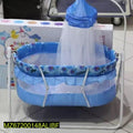 Baby Swing Cot with Mosquito Net Blue Floral
