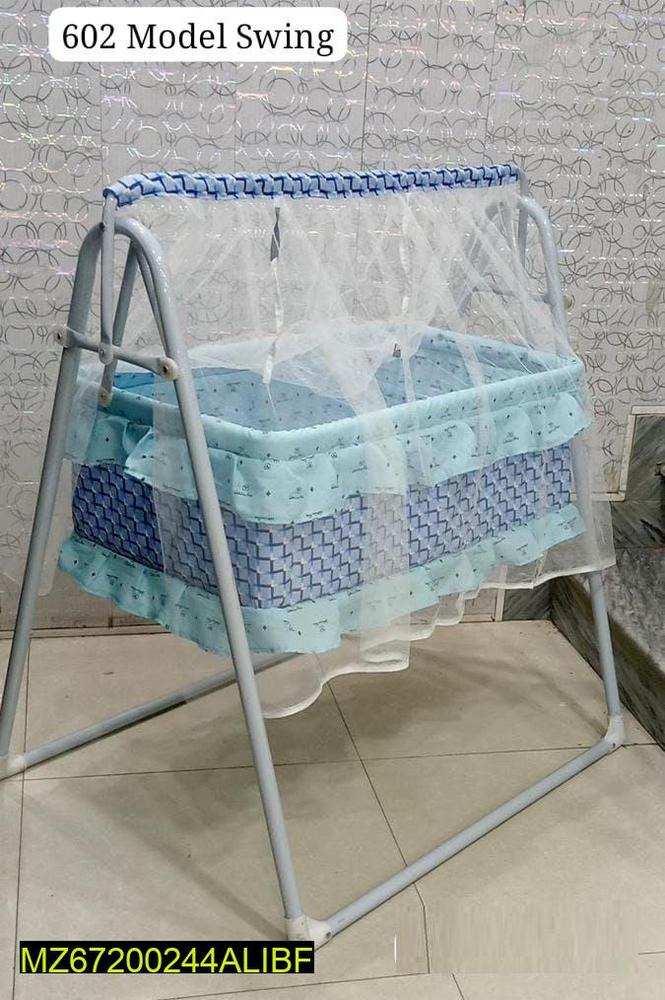 602 Model Baby Swing Blue Patterned Mosquito Net
