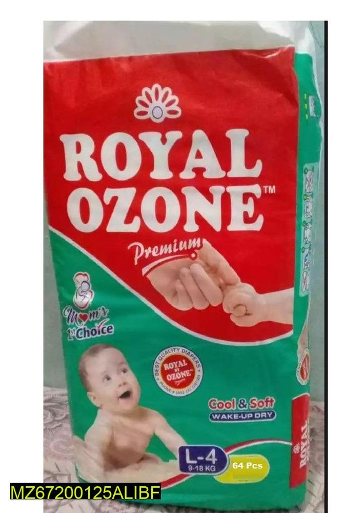 Royal Ozone Premium Diapers 64 Pack Cotton Crystal Gel