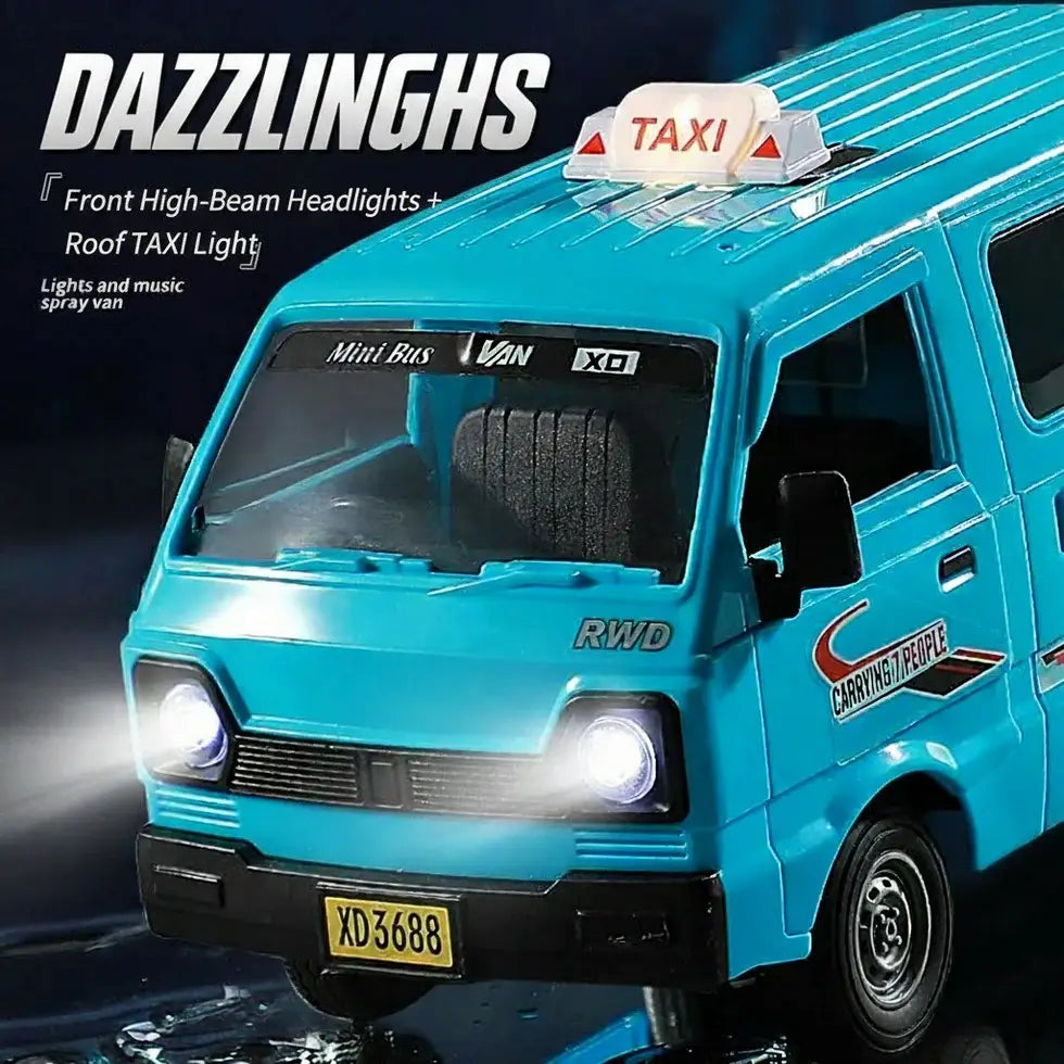 Remote Control Taxi Van for Kids  pray RC Taxi with LED Lights