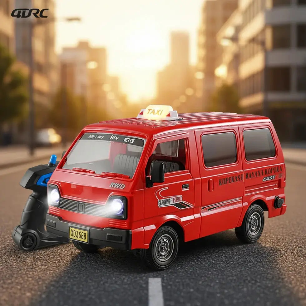Remote Control Taxi Van for Kids  pray RC Taxi with LED Lights