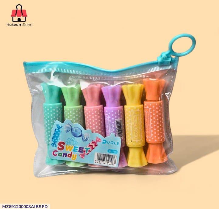 Candy-Inspired Highlighter Pens Set of 6