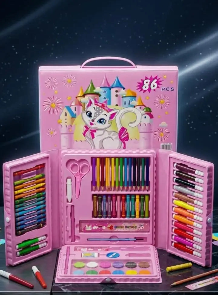 86 PCS Colouring Kit/Set With Button Box For Kids/Colour Box Set/beat Quality Colour