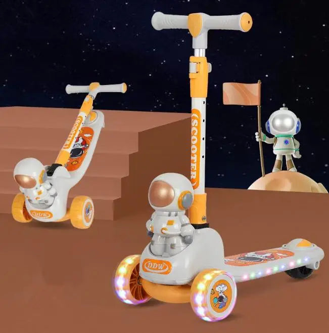 Adjustable Flexible Astronaut Scooter Kids Scooty With Light & Music