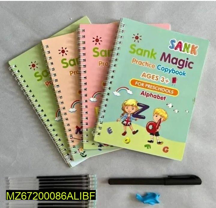 4 Pcs Magic Practice Copybook Set for Kids Ages 3+ with Pen & Refills
