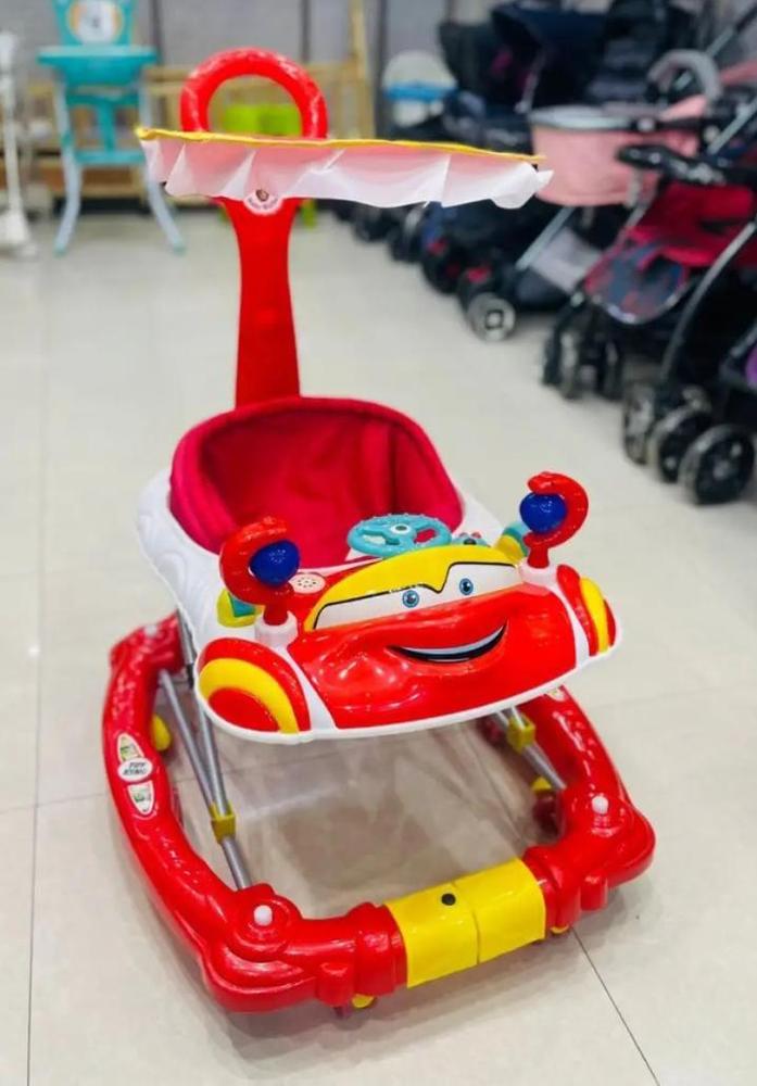 3-1 Walker Stroller Red Yellow Car Theme Waterproof