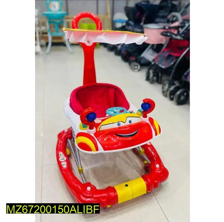 3-1 Walker Stroller Red Yellow Car Theme Waterproof