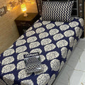 Cotton Salonica Bedsheet Set Blue Floral Single Bed