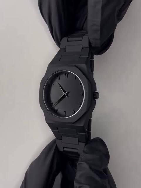 Men's Black Aluminum Analog Watch Water Resistant