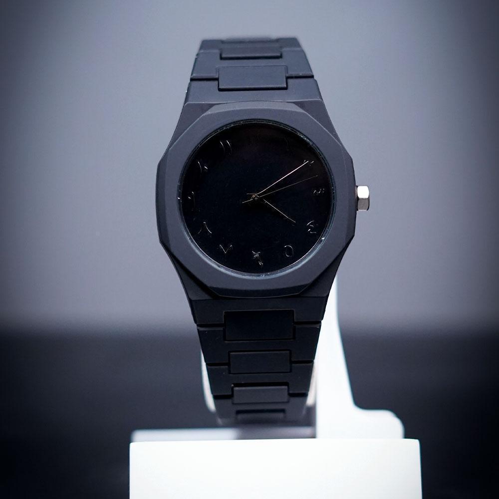 Men's Black Aluminum Analog Watch Water Resistant