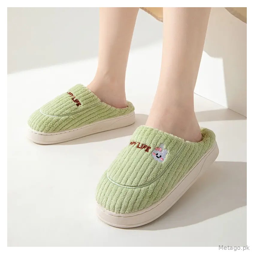 Autumn and Winter Cotton Slippers Women's Home Indoor Warm Plush Thickened Couple's Lightweight Outdoor Cotton Shoes Moon Shoes