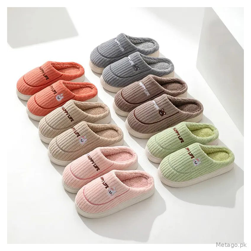 Autumn and Winter Cotton Slippers Women's Home Indoor Warm Plush Thickened Couple's Lightweight Outdoor Cotton Shoes Moon Shoes