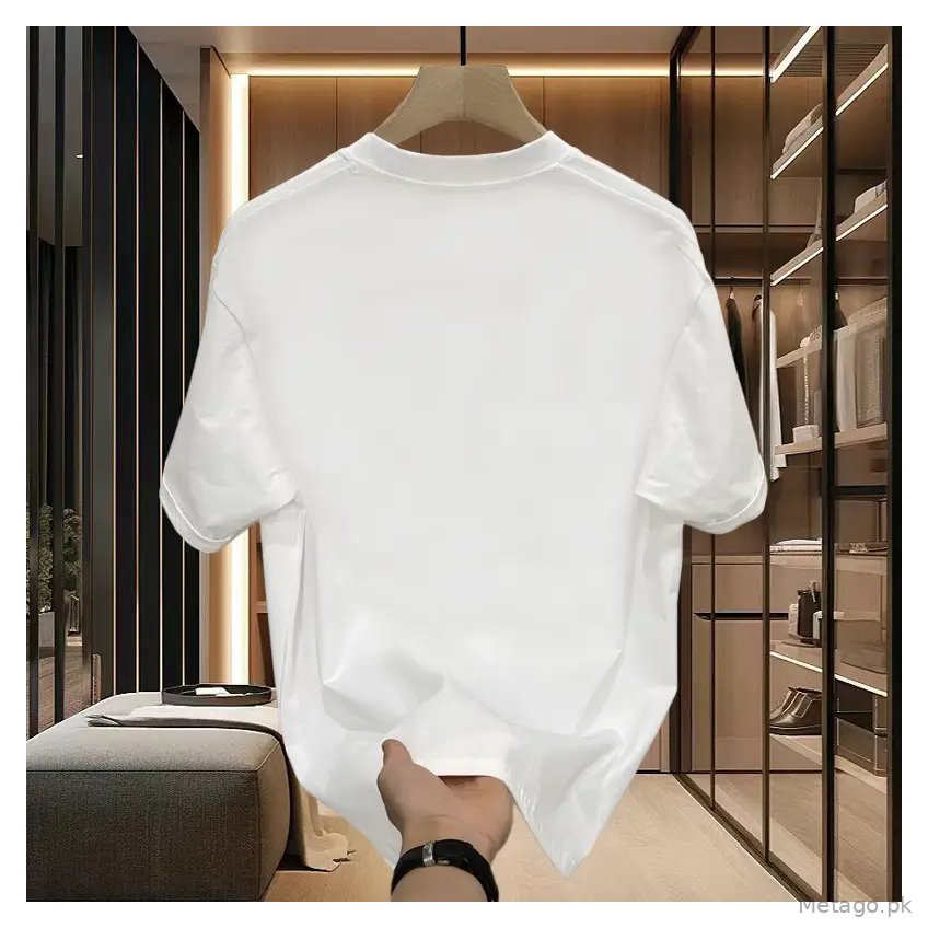 Black Heavy Cotton Round Neck T-Shirt with "TW" Print
