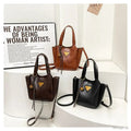 Black Retro Crossbody Bag for Women 2024