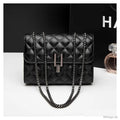 Black Rhomboid Chain Crossbody Bag for Women