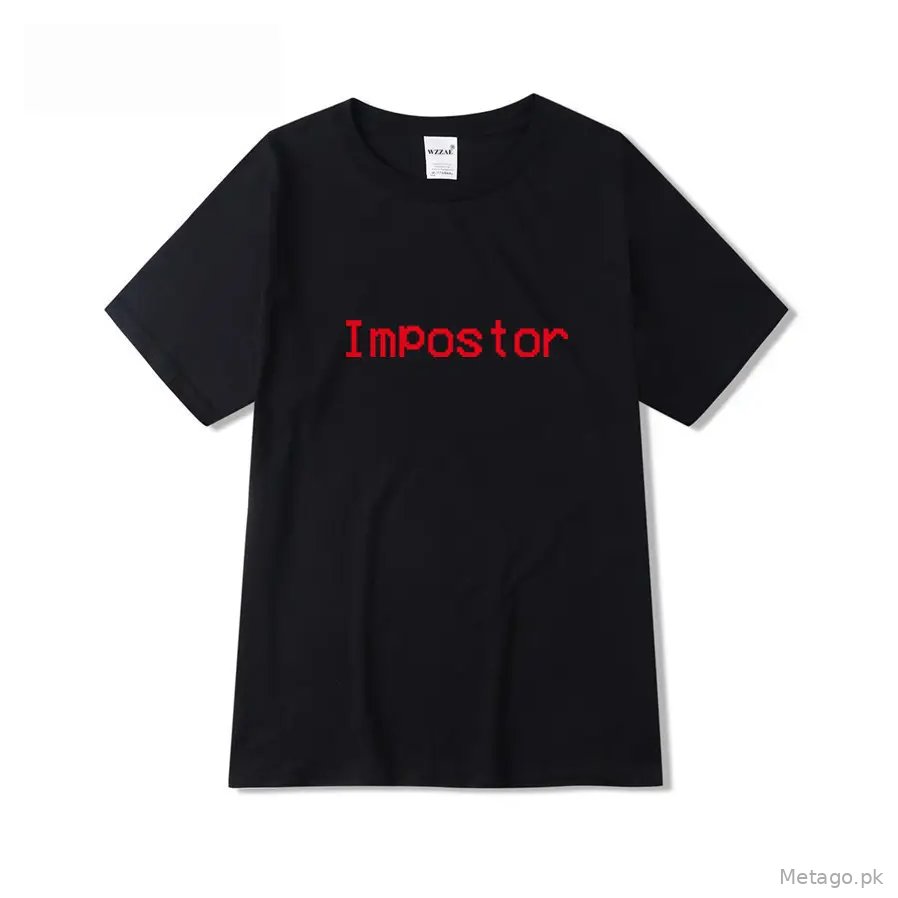 Black T-Shirt with Red "Impostor" Print