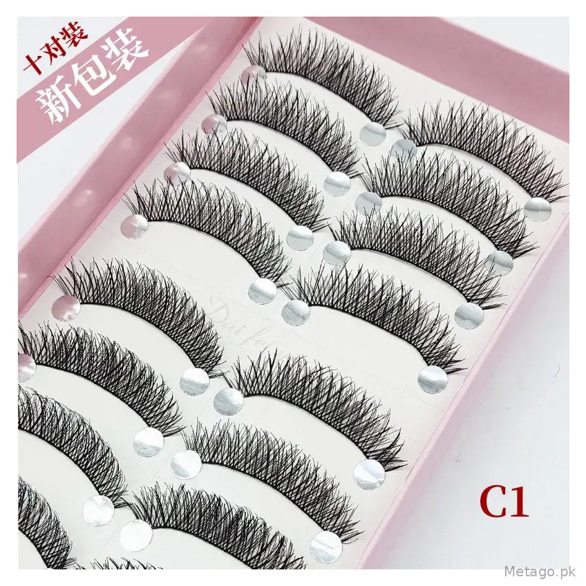 C1 Cotton Stalk False Eyelashes 10 Pairs