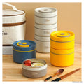 Cross-border Hot Sale 304 Stainless Steel Insulated Lunch Box Round Student Portable Lunch Box Microwave Oven Double Lunch Box
