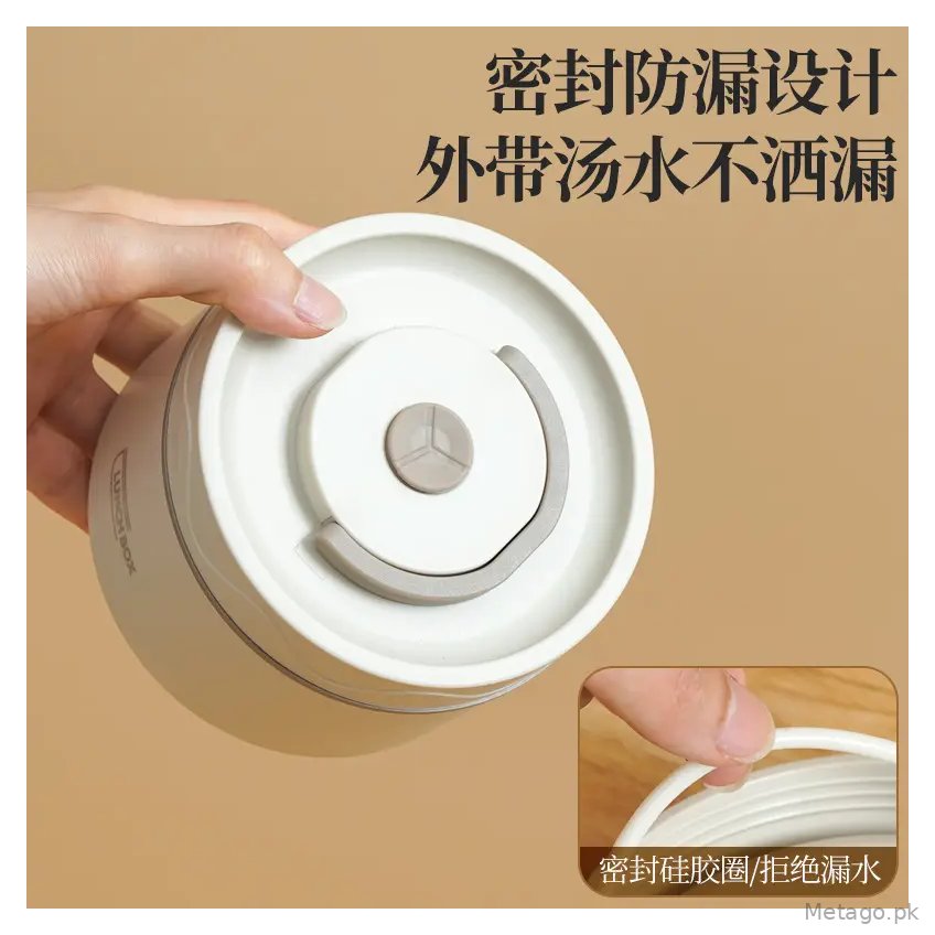 Cross-border Hot Sale 304 Stainless Steel Insulated Lunch Box Round Student Portable Lunch Box Microwave Oven Double Lunch Box