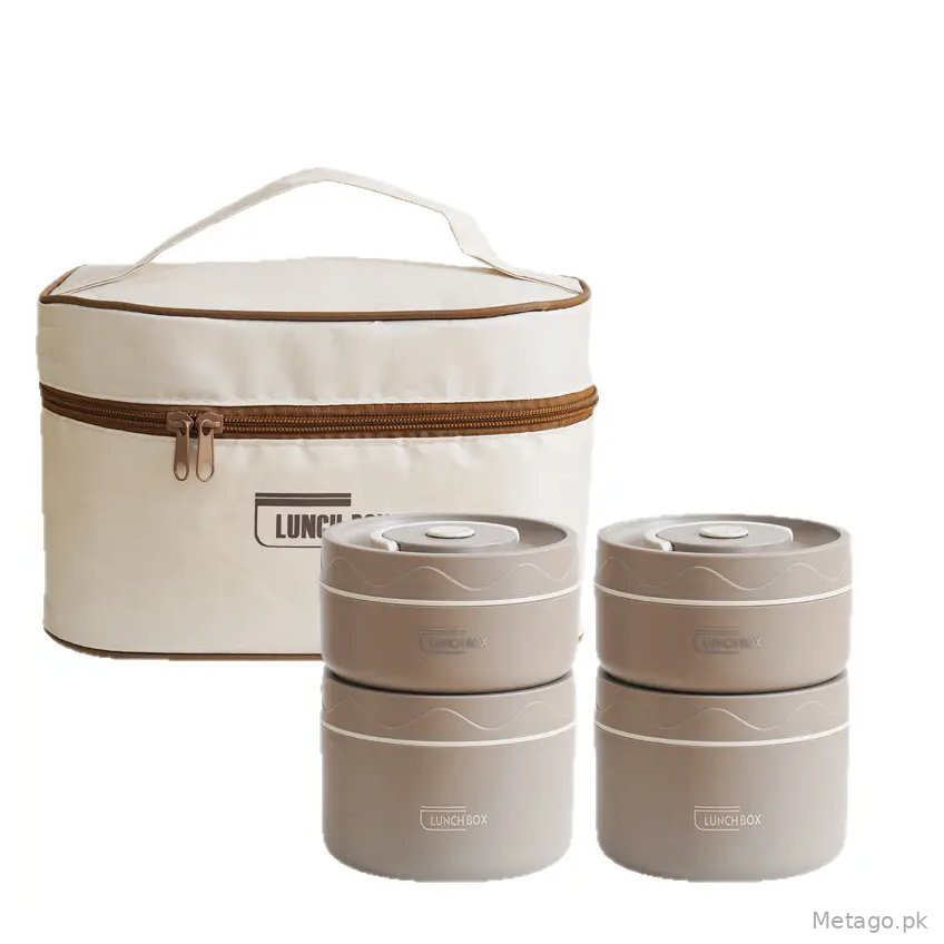 Cross-border Hot Sale 304 Stainless Steel Insulated Lunch Box Round Student Portable Lunch Box Microwave Oven Double Lunch Box