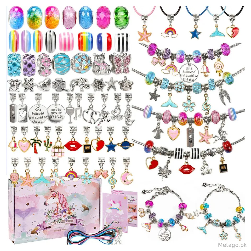 Cute Pink Purple & Blue Bracelet Set for Kids