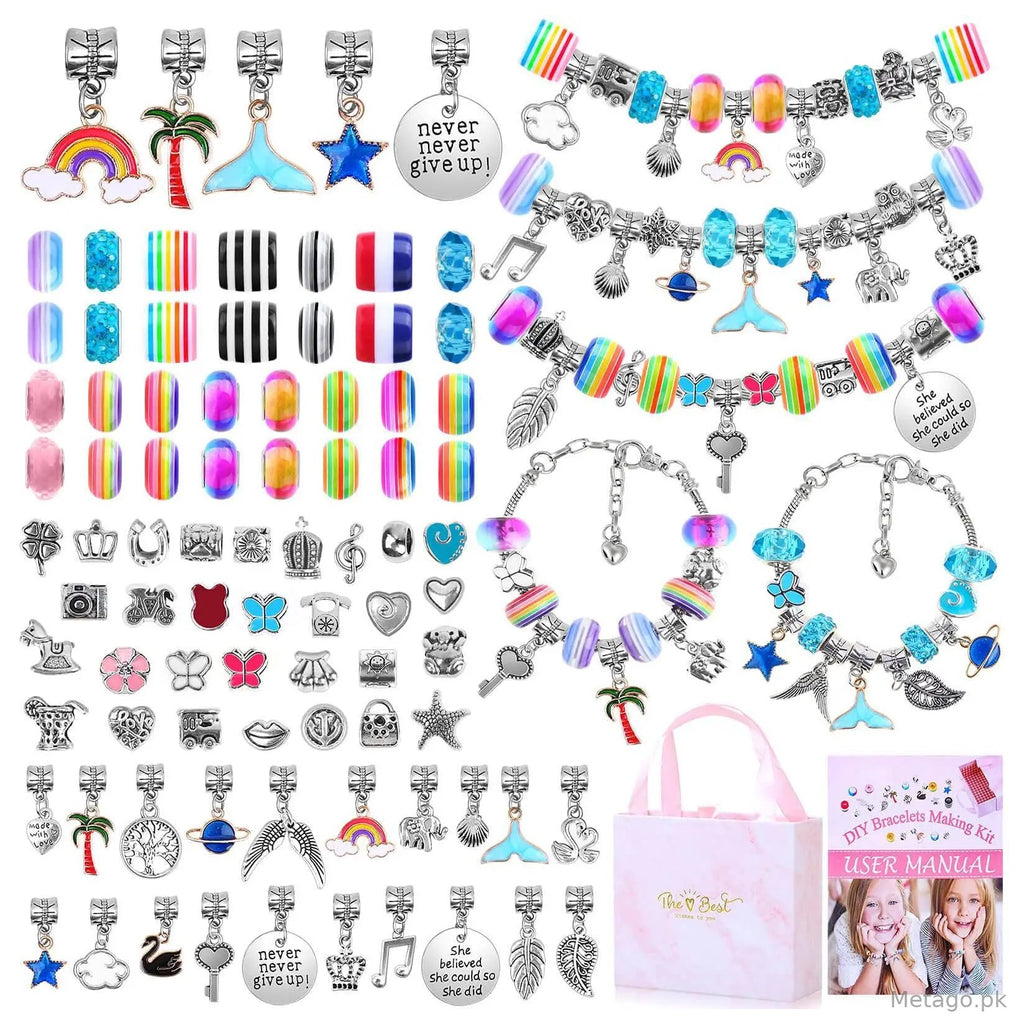 Cute Pink Purple & Blue Bracelet Set for Kids