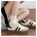 Desun Women's Shoes 2025 Spring and Autumn New Thick Sole Retro White Shoes Casual Forrest Gump Shoes All-match Sports Sneakers