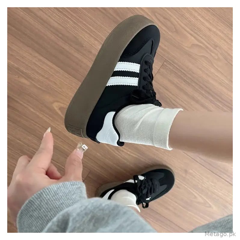 Desun Women's Shoes 2025 Spring and Autumn New Thick Sole Retro White Shoes Casual Forrest Gump Shoes All-match Sports Sneakers
