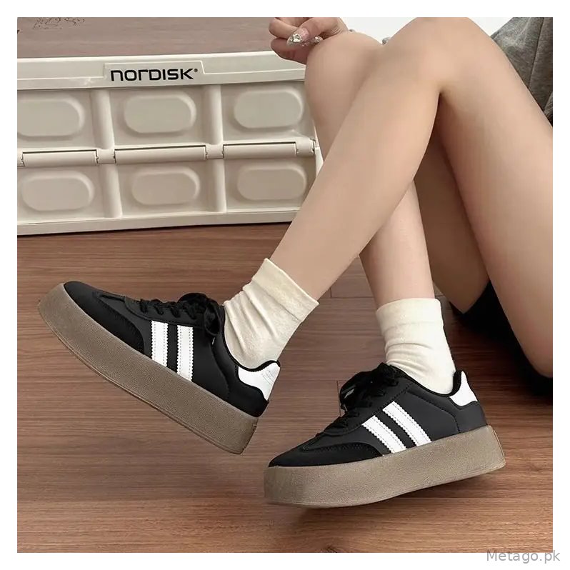 Desun Women's Shoes 2025 Spring and Autumn New Thick Sole Retro White Shoes Casual Forrest Gump Shoes All-match Sports Sneakers