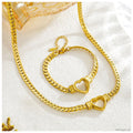 Gold Plated Heart Clasp Hollow Love Necklace for Women