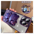 Gradient Glitter iPhone Case with Makeup Mirror Design
