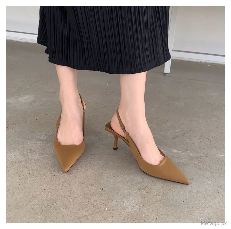 Green Pointed Toe Stiletto Heel Women's Sandals Medium