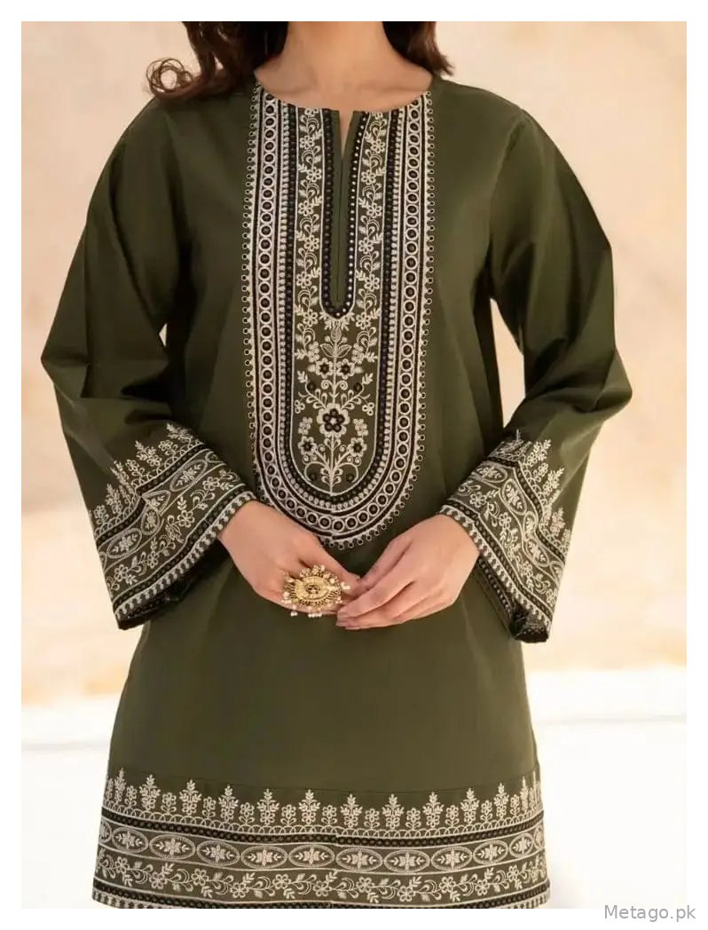 Gulnar 3 Pcs Women's Stitched Linen Embroidered Suit