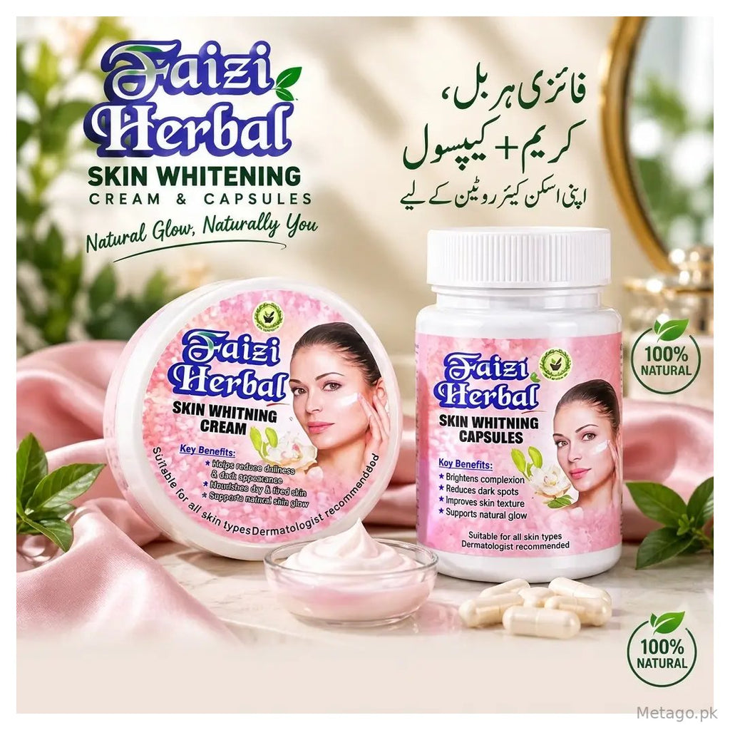 Herbal Skin Whitening Cream + Whitening Capsules 2 in 1