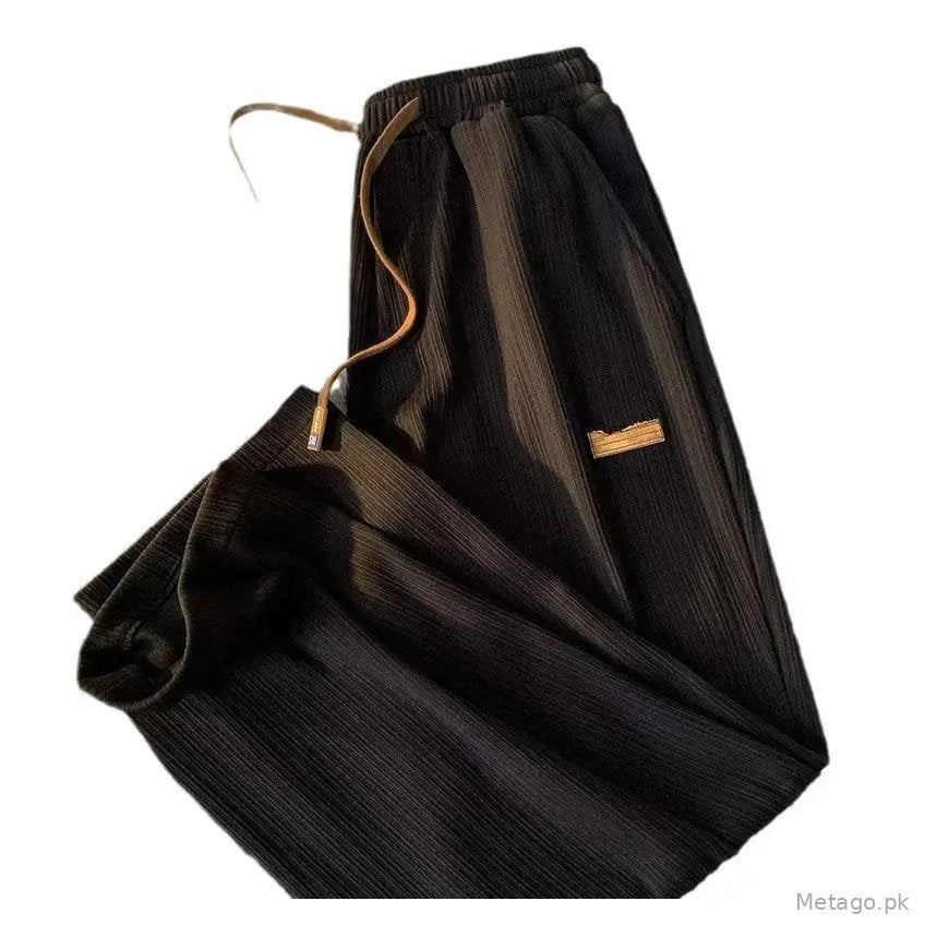 Ice Silk Pants for Boys Summer Loose Straight Breathable Casual All-match Pants for Couple