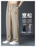 Ice silk pants men's summer thin fashion brand loose all-match quick-drying breathable casual trousers summer straight sweatpants