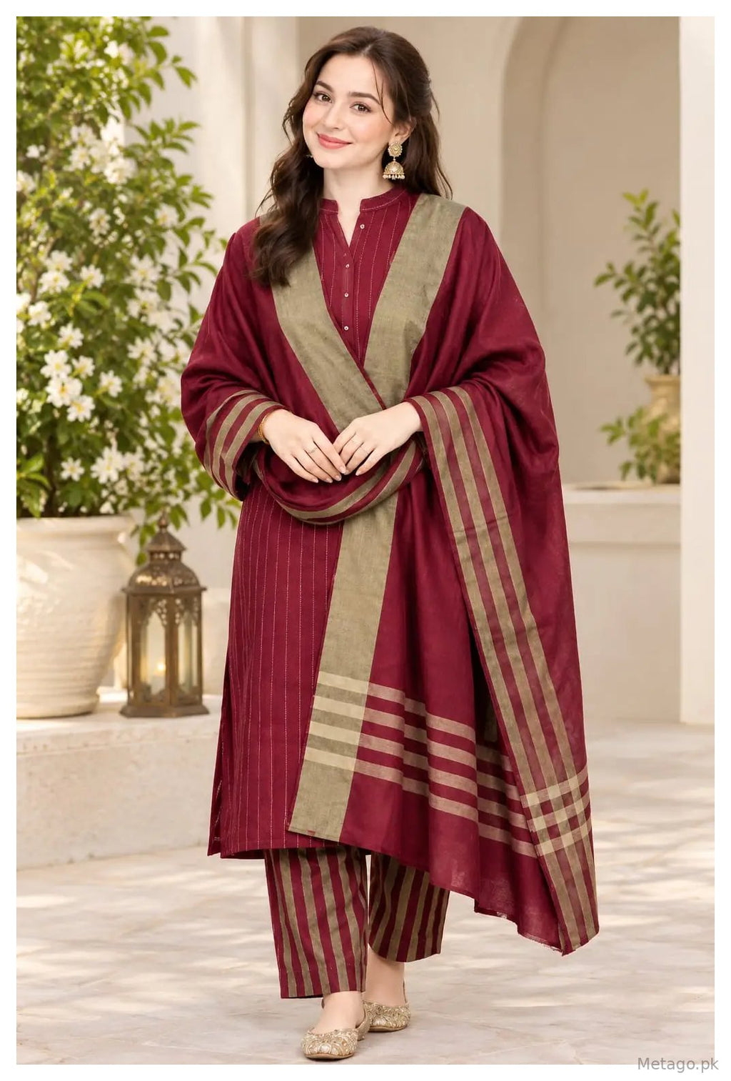 Khaddar Stuff Winter Collection 3 Pcs Women's Unstitched