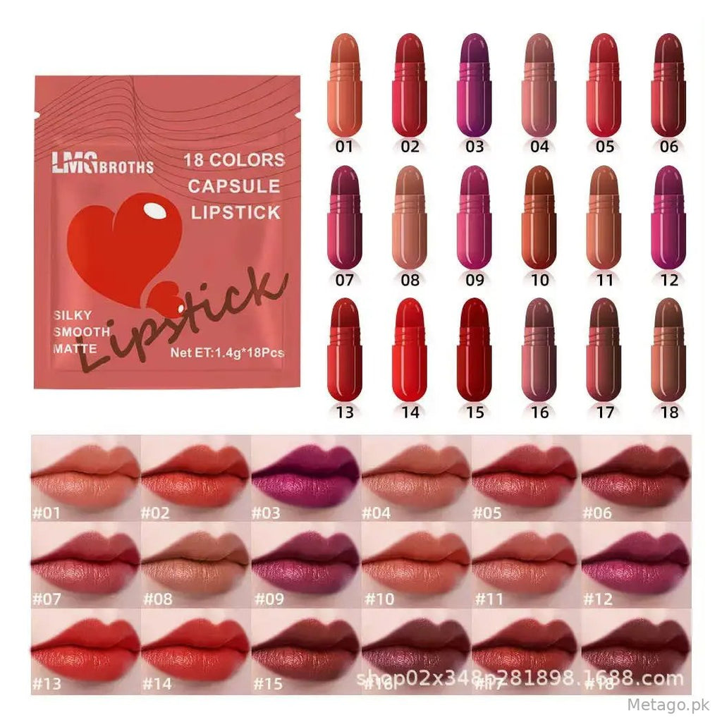 KS One / LMG Capsule Lipsticks – 18 Pcs Pack*