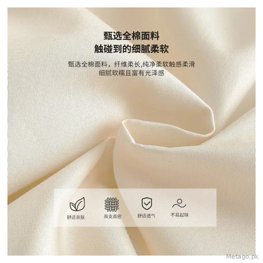Luxury 60S Long-Staple Cotton Bedding Four-Piece Set, Pure Cotton Embroidered Style, Bed Sheet, Duvet Cover, Fitted Sheet, Nantong Home Textiles