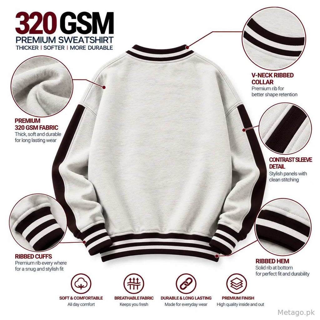 Men and Women Stitched Fleece Embroidered Sweat Shirt