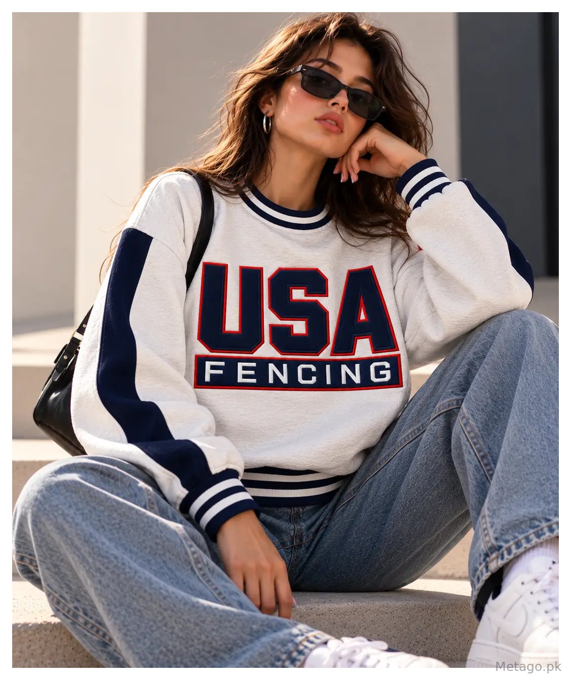 Men & Women Stitched Fleece Embroidered Crewneck Sweatshirt
