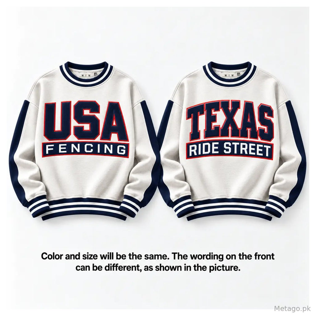 Men & Women Stitched Fleece Embroidered Crewneck Sweatshirt